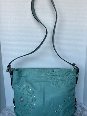 Coach Aqua Studded Appliquรฉ Hobo Bag